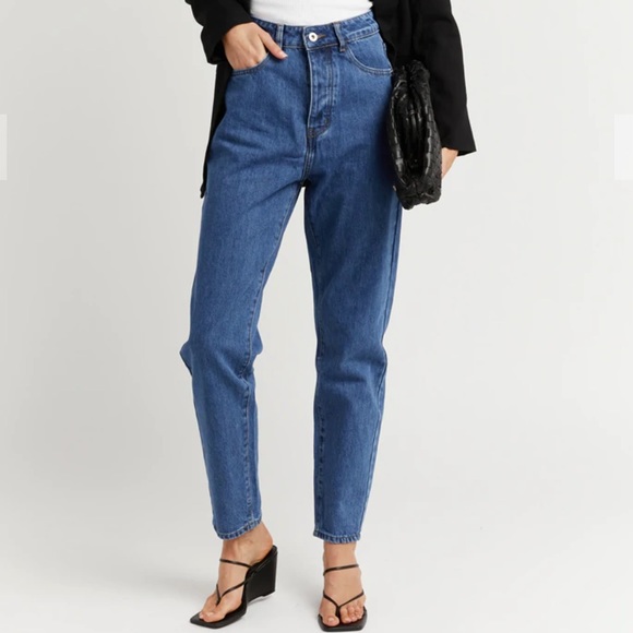 ELLIS DARK BLUE MOM BUTTON JEAN - Picture 1 of 8